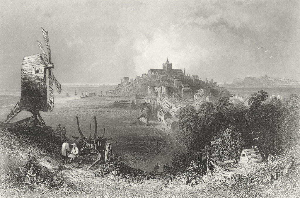 SUSSEX. Rye. Finden. WH Bartlett Creswick 1842 old antique print picture
